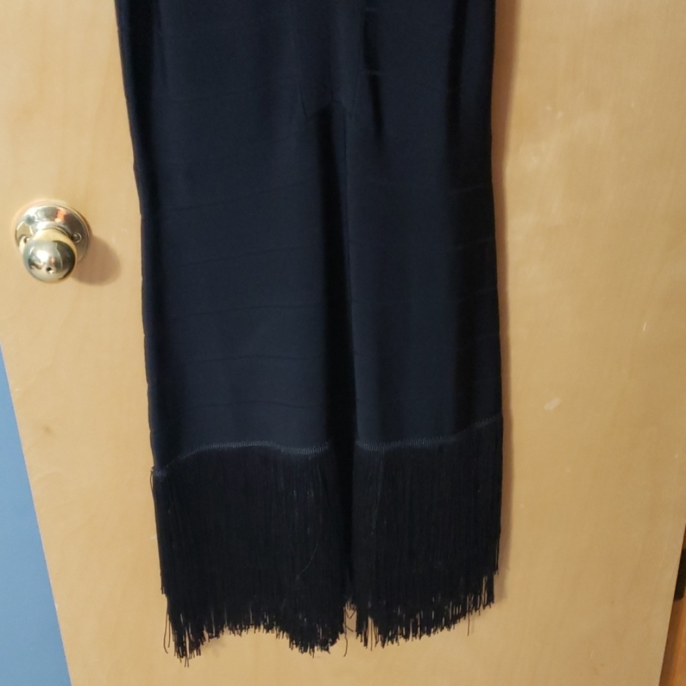 Black dress with fringes